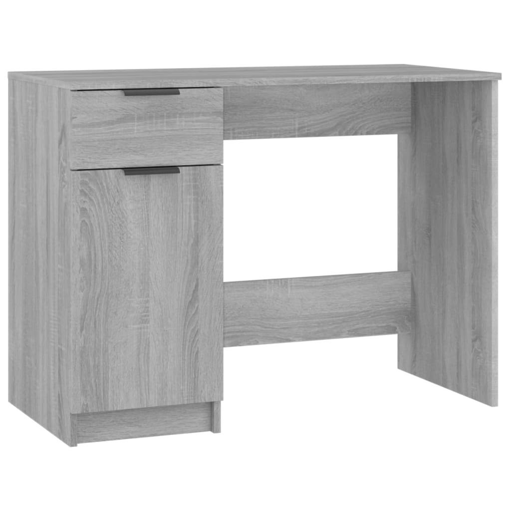 Grey Sonoma Engineered Wood Desk 100x50x75 cm - Stylish & Durable