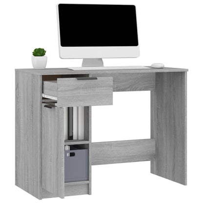 Grey Sonoma Engineered Wood Desk 100x50x75 cm - Stylish & Durable