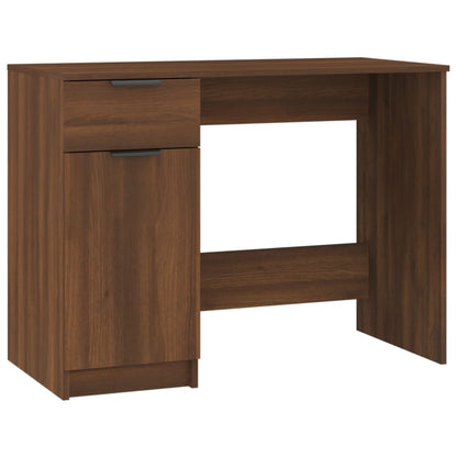 Compact Brown Oak Desk 100x50x75 cm - Engineered Wood Design