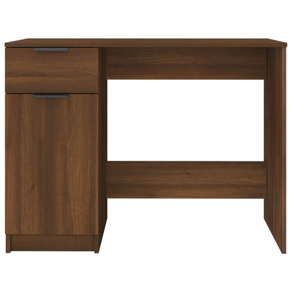 Compact Brown Oak Desk 100x50x75 cm - Engineered Wood Design