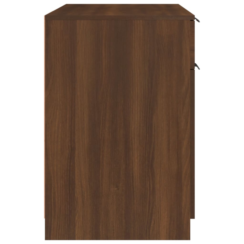 Compact Brown Oak Desk 100x50x75 cm - Engineered Wood Design