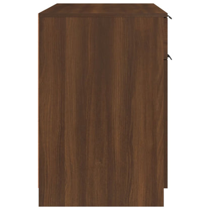 Compact Brown Oak Desk 100x50x75 cm - Engineered Wood Design