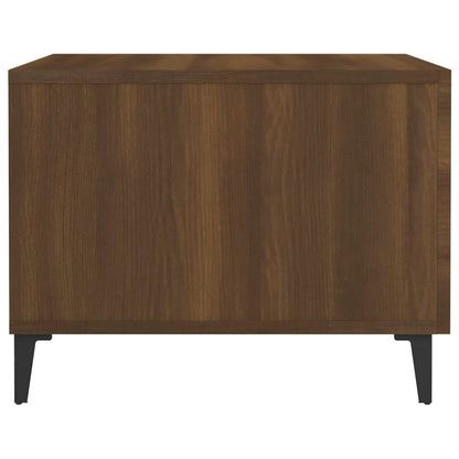 Coffee Table with Metal Legs Brown Oak 50x50x40 cm