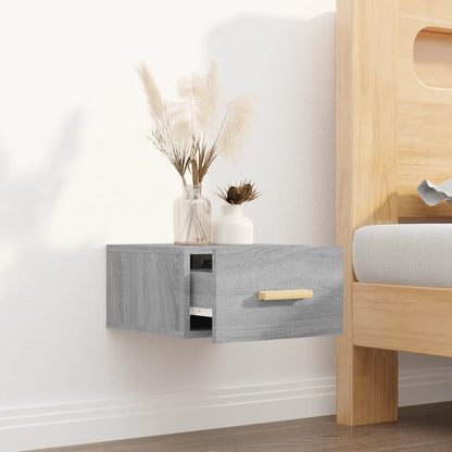 Gray Sonoma Wall-Mounted Bedside Cabinet 35x35x20 cm