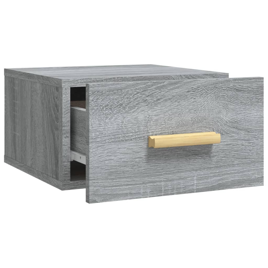 Gray Sonoma Wall-Mounted Bedside Cabinet 35x35x20 cm