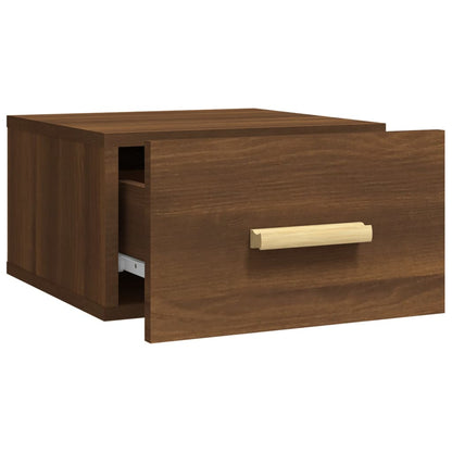 Brown Oak Wall-Mounted Bedside Cabinets, 2 Pcs, 35x35x20 cm