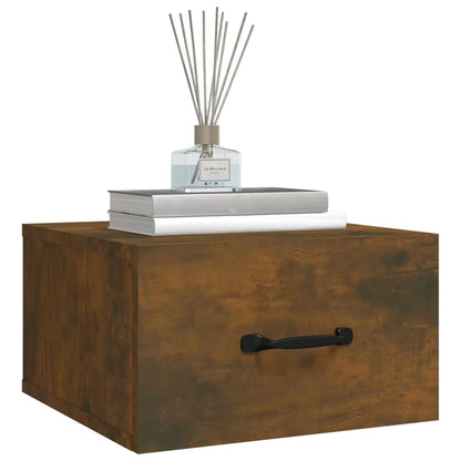Wall-mounted Bedside Cabinets, Smoked Oak, 2 pcs, 35x35x20 cm