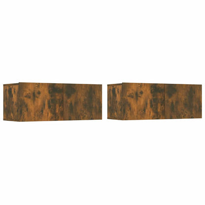 TV Cabinets 2 pcs Smoked Oak 80x30x30 cm Engineered Wood