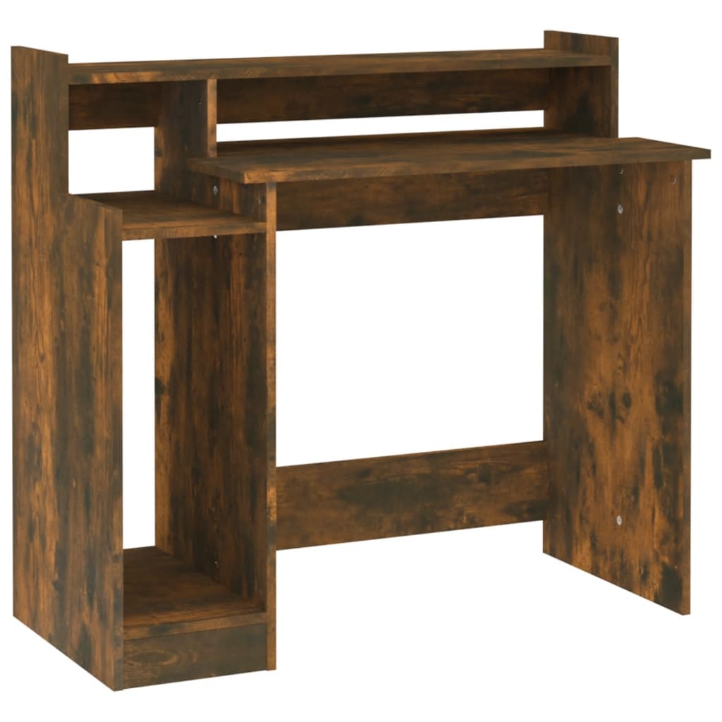 Smoked Oak Desk with LED Lights, 97x45x90 cm - Engineered Wood