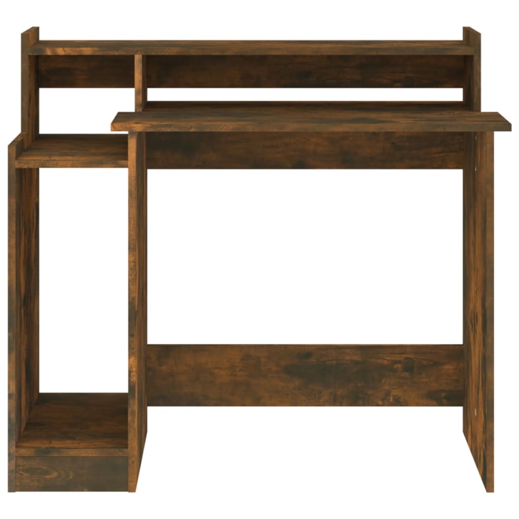 Smoked Oak Desk with LED Lights, 97x45x90 cm - Engineered Wood
