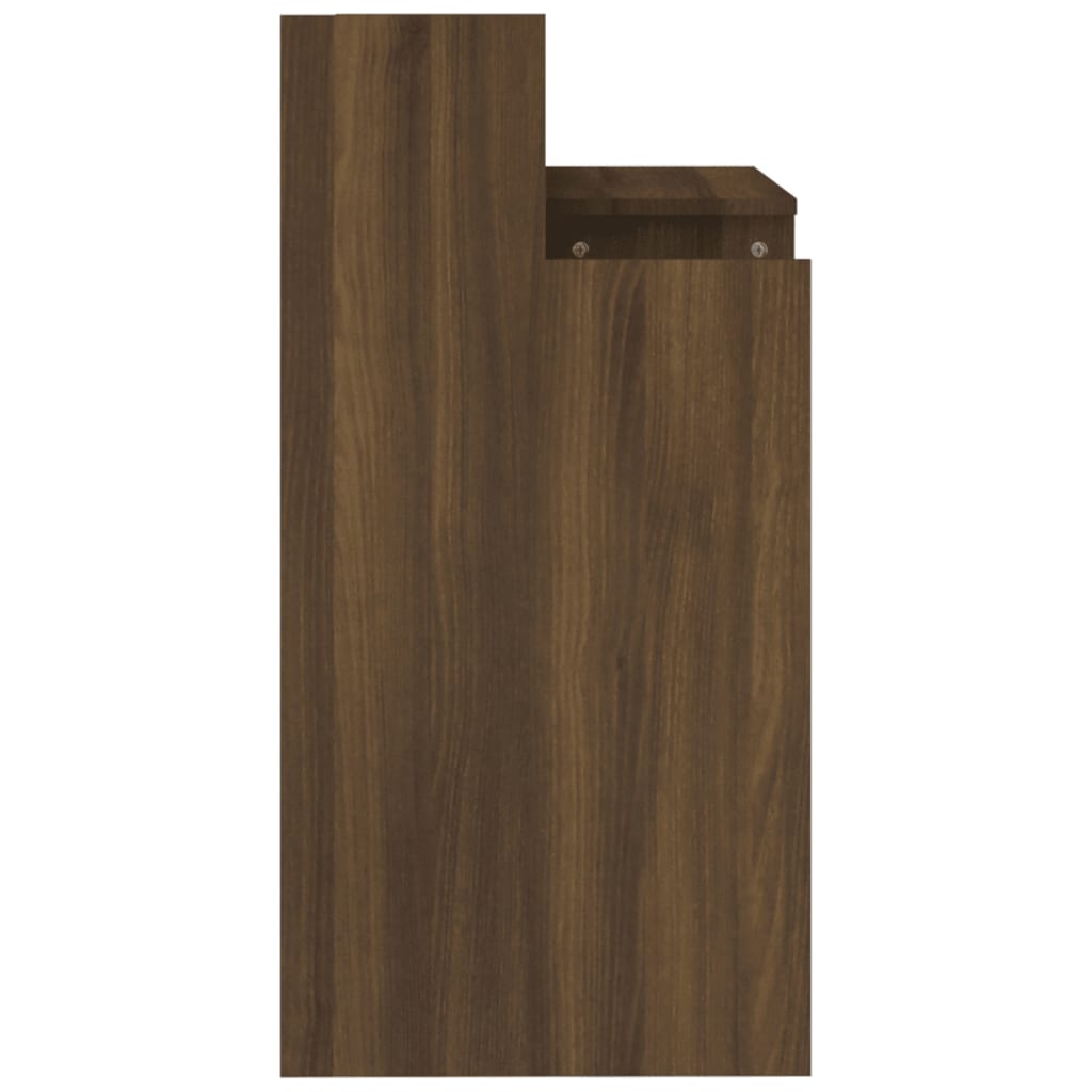 Brown Oak Desk with LED Lights - 97x45x90 cm Engineered Wood