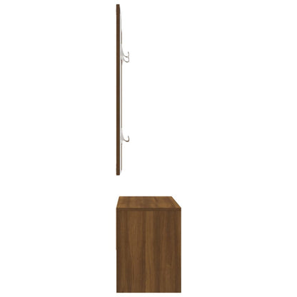 Brown Oak Engineered Wood Hallway Furniture Set