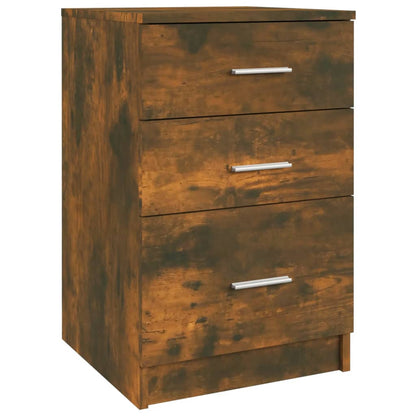 Compact Smoked Oak Bed Cabinet - 40x40x63 cm, Engineered Wood