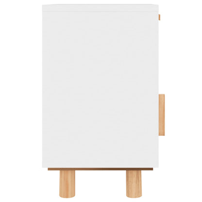 White Pine & Rattan Bedside Cabinet - Solid Wood Elegance