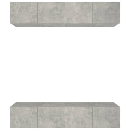 TV Cabinets 4 pcs Concrete Grey 80x30x30 cm Engineered Wood