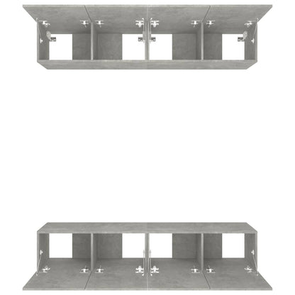TV Cabinets 4 pcs Concrete Grey 80x30x30 cm Engineered Wood