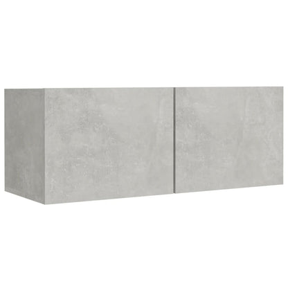 4 Piece TV Cabinet Set Concrete Grey Engineered Wood