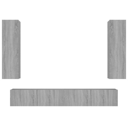 4 Piece TV Cabinet Set Grey Sonoma Engineered Wood