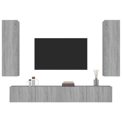 4 Piece TV Cabinet Set Grey Sonoma Engineered Wood