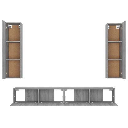 4 Piece TV Cabinet Set Grey Sonoma Engineered Wood