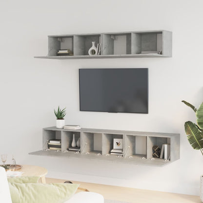 5 Piece TV Cabinet Set Concrete Grey Engineered Wood