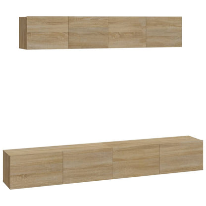 4 Piece TV Cabinet Set Sonoma Oak Engineered Wood