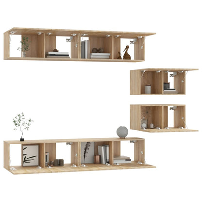 4 Piece TV Cabinet Set Sonoma Oak Engineered Wood