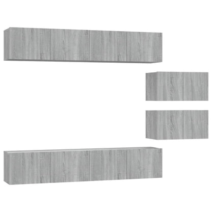 4 Piece TV Cabinet Set Grey Sonoma Engineered Wood