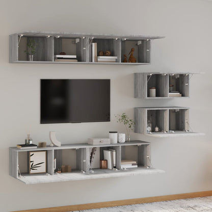 4 Piece TV Cabinet Set Grey Sonoma Engineered Wood