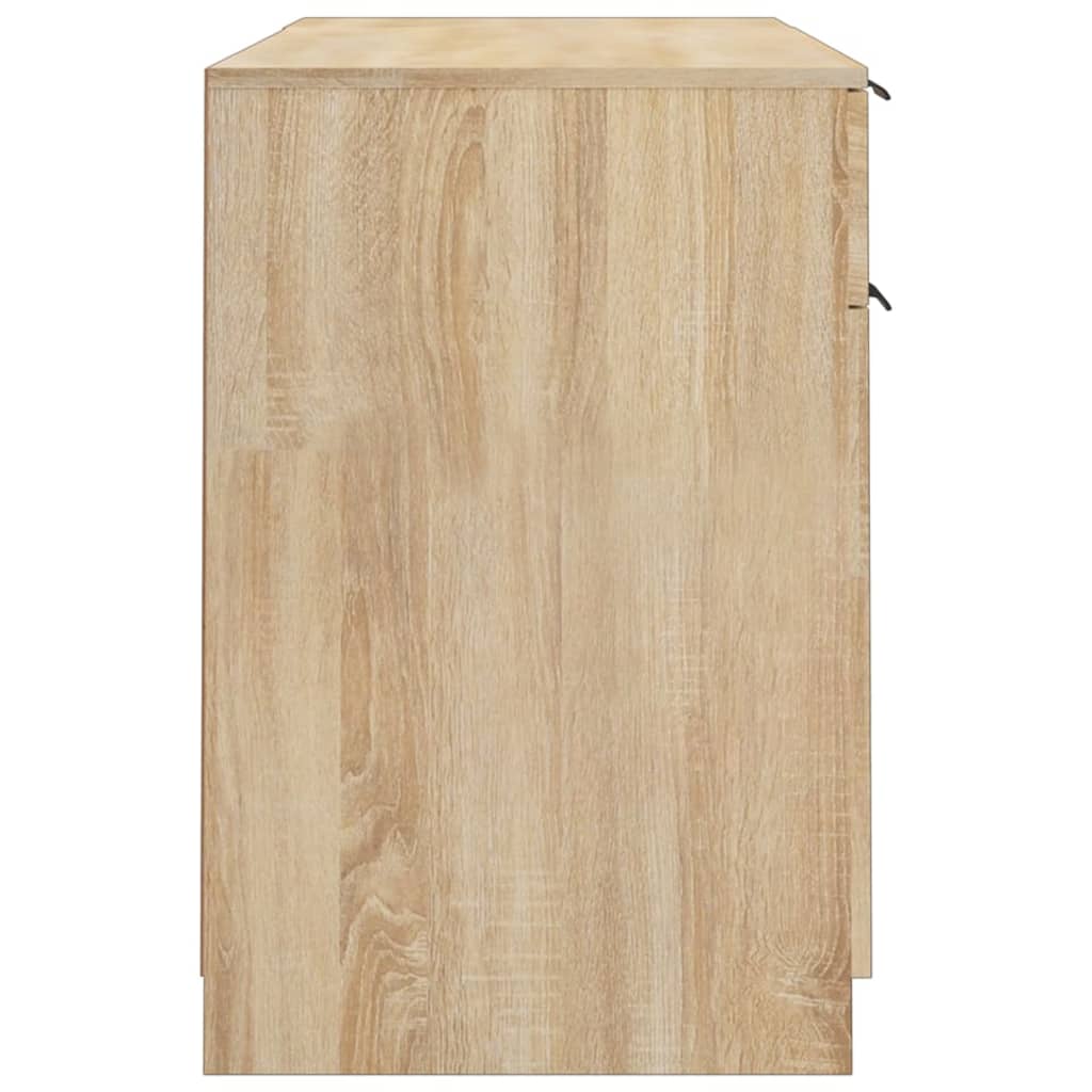 Sonoma Oak Engineered Wood Desk with Side Cabinet
