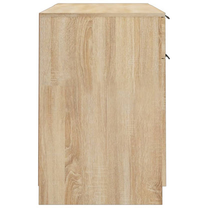 Sonoma Oak Engineered Wood Desk with Side Cabinet