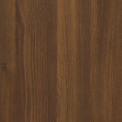Brown Oak Desk with Side Cabinet - Engineered Wood Workspace