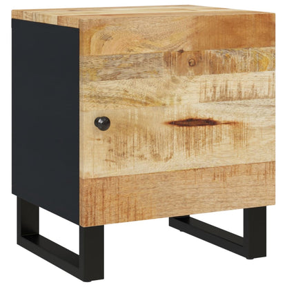 Solid Mango Wood Bedside Cabinet, 40x33x46 cm - Natural Finish
