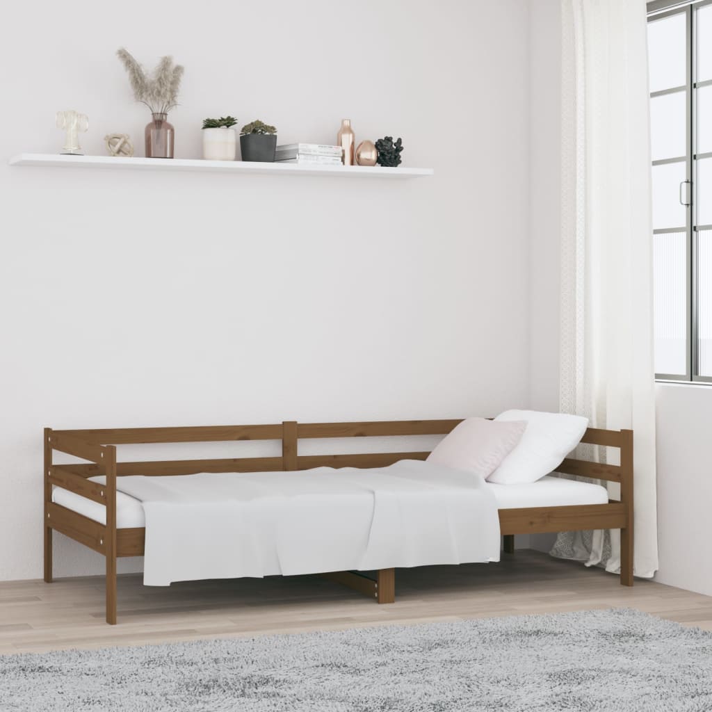 Solid Pine Honey Brown Day Bed 90x190cm - Mattress Not Included