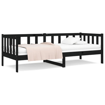Solid Pine Black Day Bed Frame 90x190cm - No Mattress Included