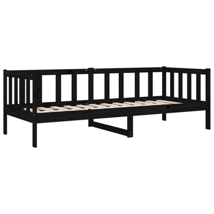 Solid Pine Black Day Bed Frame 90x190cm - No Mattress Included