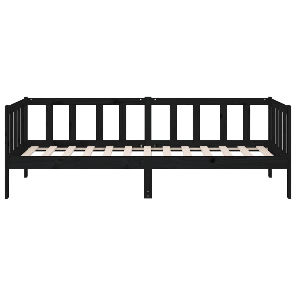 Solid Pine Black Day Bed Frame 90x190cm - No Mattress Included