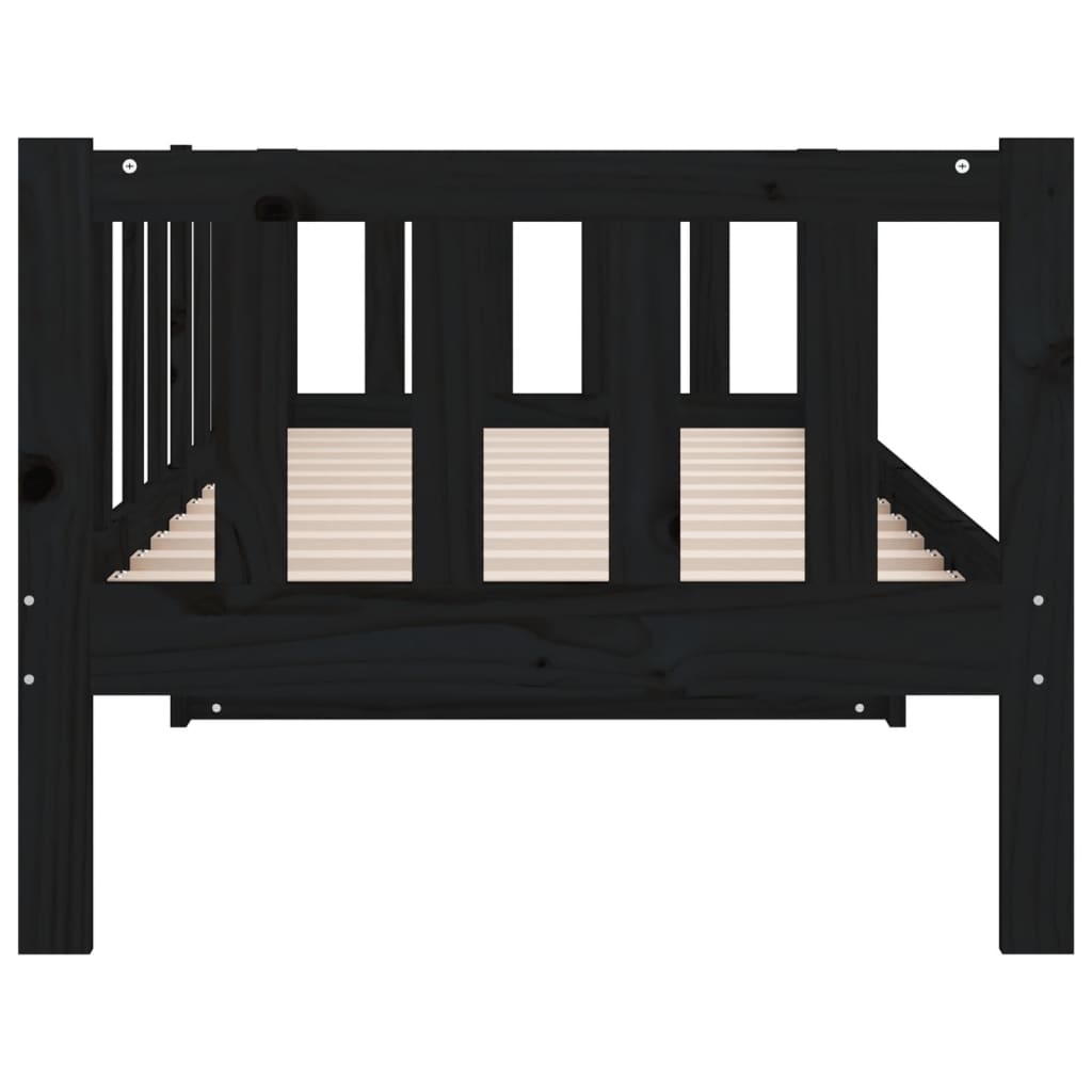 Solid Pine Black Day Bed Frame 90x190cm - No Mattress Included