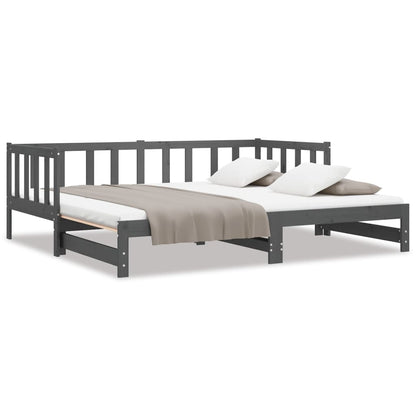 Grey Pull-out Day Bed Frame 2x(90x190)cm - No Mattress Included