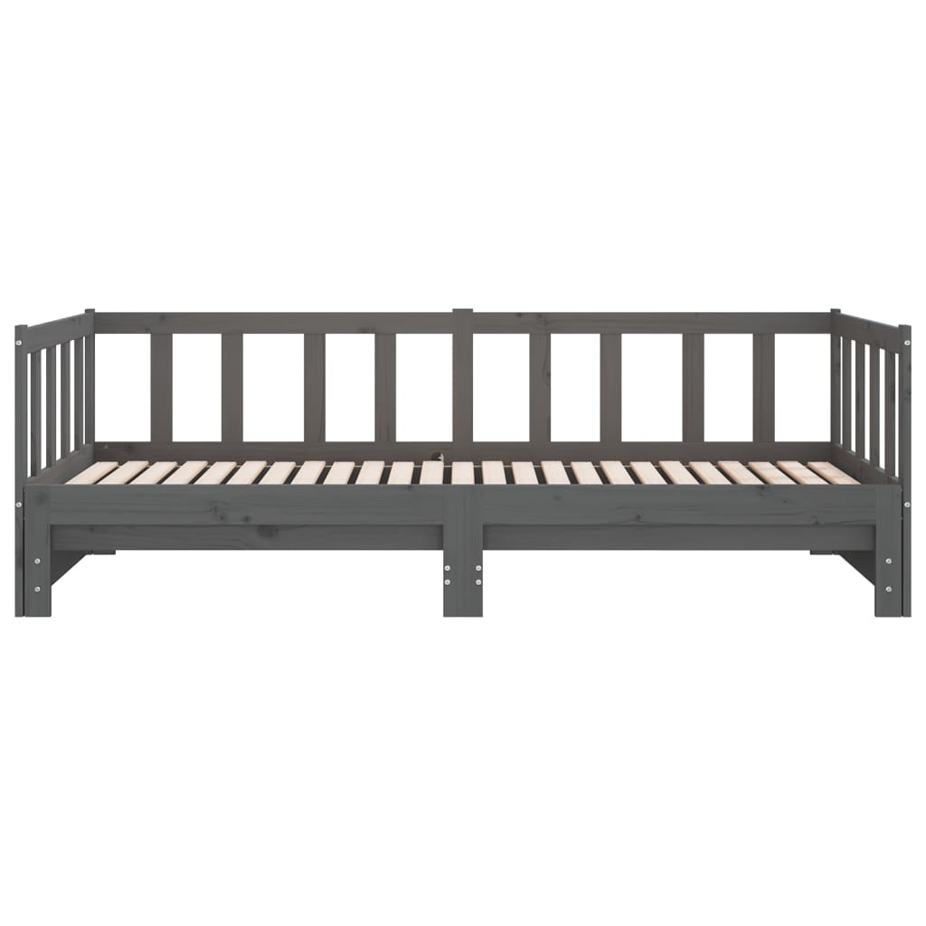 Grey Pull-out Day Bed Frame 2x(90x190)cm - No Mattress Included