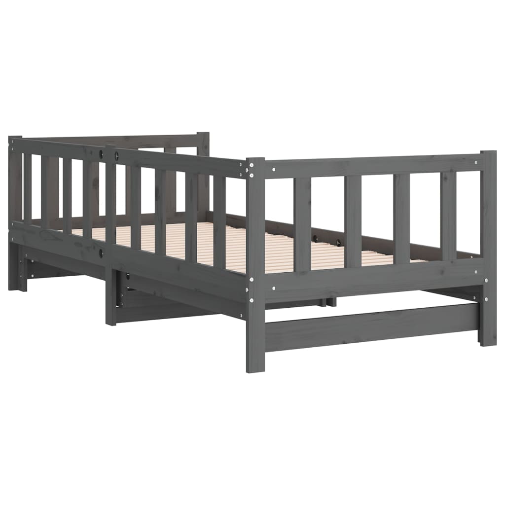 Grey Pull-out Day Bed Frame 2x(90x190)cm - No Mattress Included