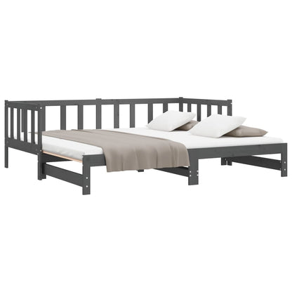 Grey Pull-out Day Bed Frame 2x(90x190)cm - No Mattress Included