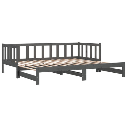 Grey Pull-out Day Bed Frame 2x(90x190)cm - No Mattress Included