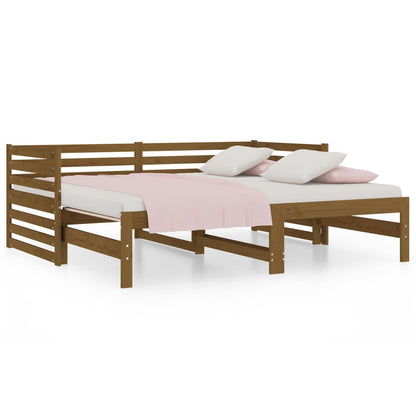 Pull-out Day Bed without Mattress Honey Brown 2x(90x190)cm