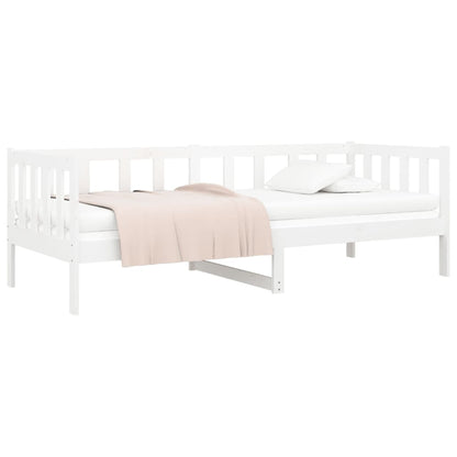 White Solid Pine Wood Day Bed Frame 80x200cm - No Mattress