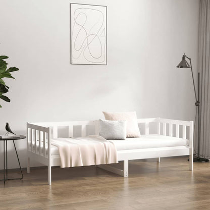 White Solid Pine Wood Day Bed Frame 80x200cm - No Mattress