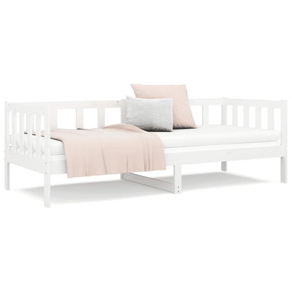 White Solid Pine Wood Day Bed Frame 80x200cm - No Mattress