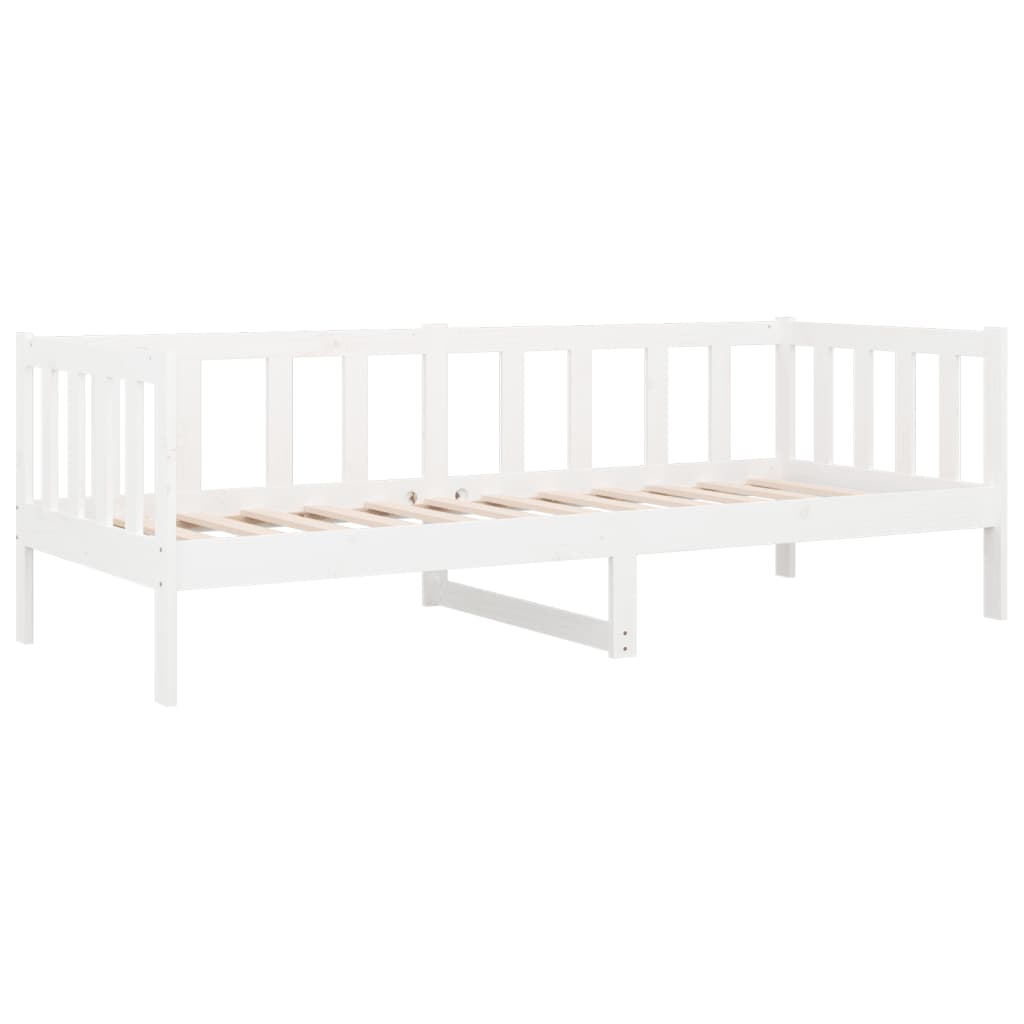White Solid Pine Wood Day Bed Frame 80x200cm - No Mattress