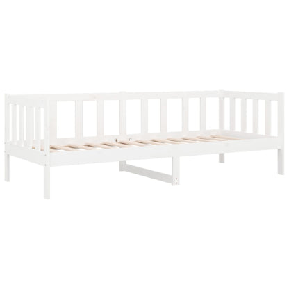 White Solid Pine Wood Day Bed Frame 80x200cm - No Mattress