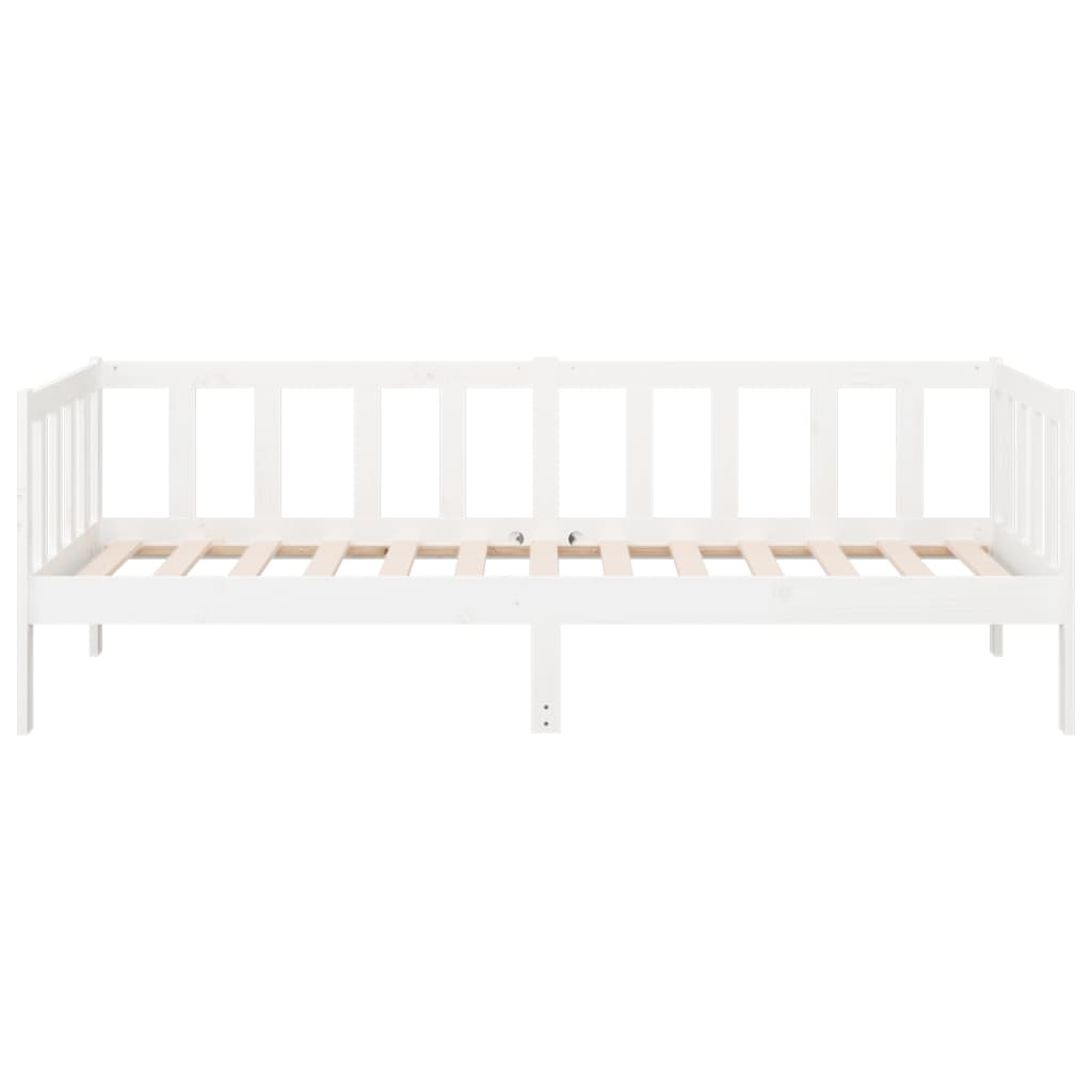 White Solid Pine Wood Day Bed Frame 80x200cm - No Mattress